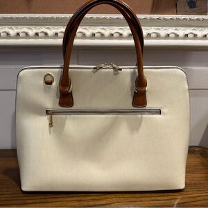 Elegant Cream and Brown Women's Briefcase